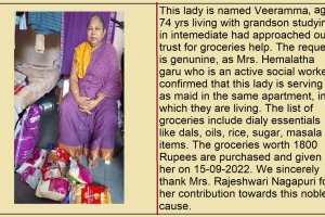 Groceries Support for Mrs. Veeramma